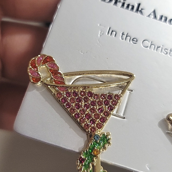 NEW SUGARFIX BaubleBar Drink And Be Merry Martini Daiquiri Earrings Gold - Picture 8 of 14